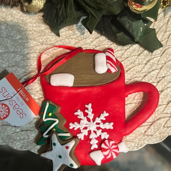 Hot cocoa|cookies ornament new with tag approx 3 1/2” - Picture 2 of 3